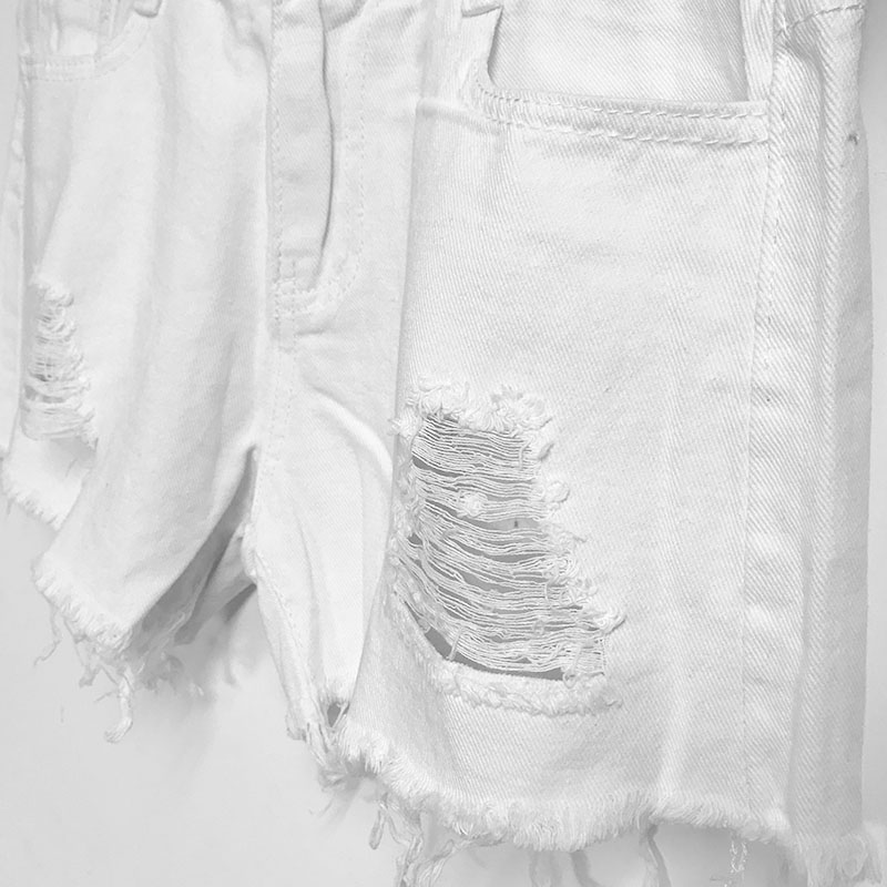 Quần short NỮ jeans trắng rách phong cách năng động cá tính Hàn quốc