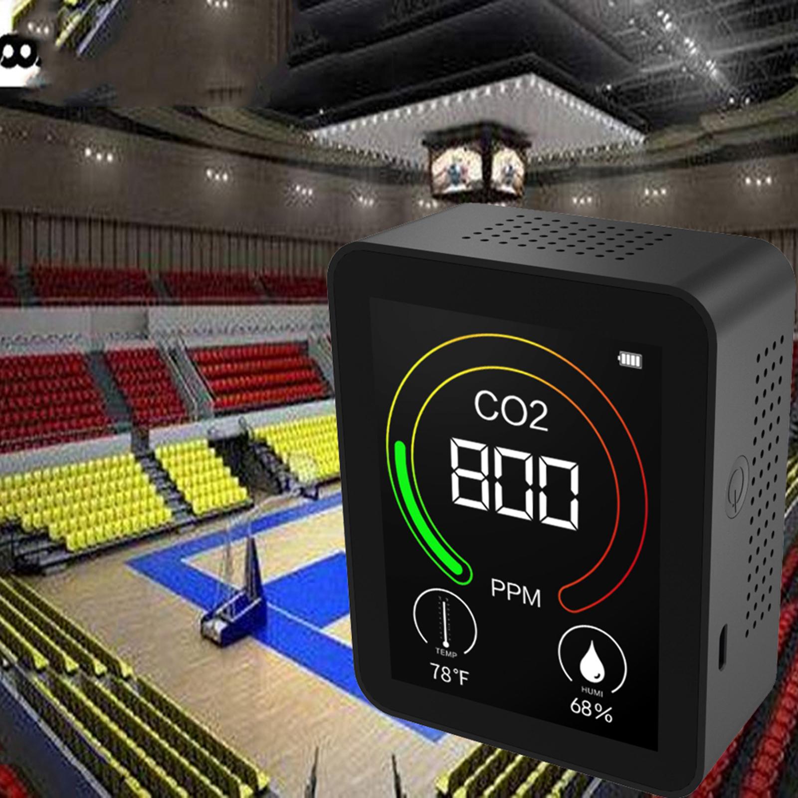 Air Quality Tester Indoor CO2 Meter for Home 1500mah Temperature and Humidity Detector Real Time Display Accurate Carbon Dioxide Sensor 400-6000PPM