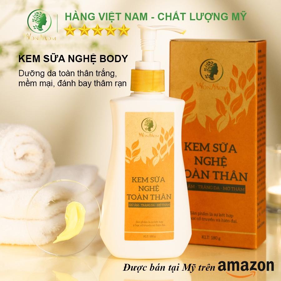 Bộ dưỡng trắng hồng da mặt và body sau sinh Wonmom ( Kem nghệ tươi + cốt nghệ + kem sữa nghệ )