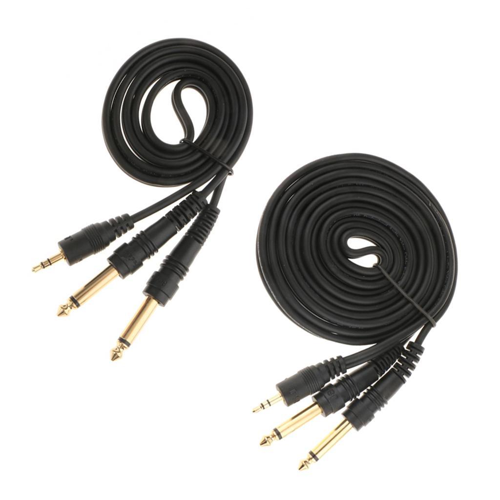 3.5mm to Double 6.5mm Y Splitter Male to Male Audio Cable 2m+1m