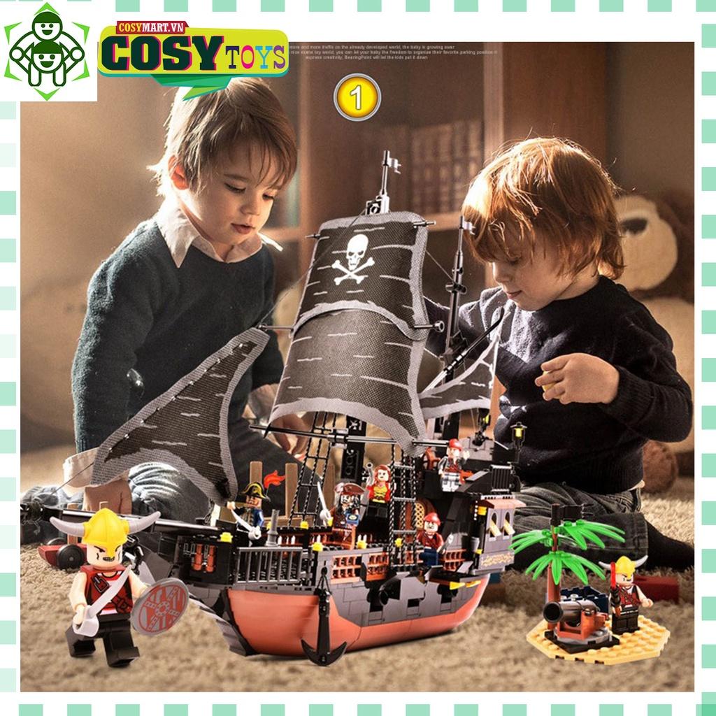 Lego xếp hình tàu cướp biển Ngọc trai đen với 652 mảnh ghép, mẫu tàu lớn và nhiều chi tiết cho bé