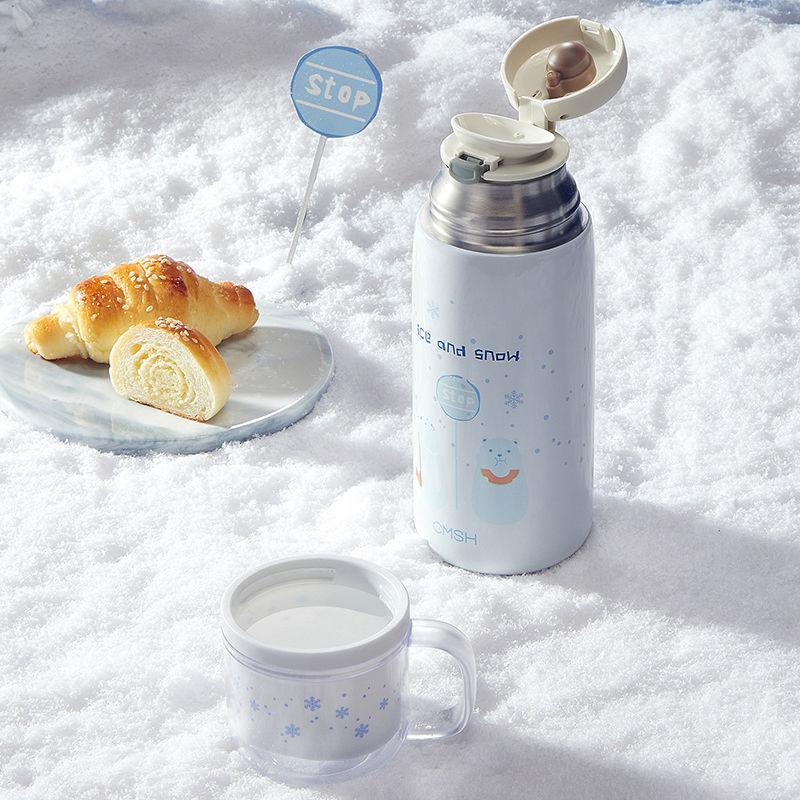 400Ml Sinh Viên Thép Không Gỉ Dễ Thương Giữ Nhiệt Cốc Sáng Tạo Hoạt Hình Chống Rò Rỉ Chân Không Trẻ Nhiệt Nước Thermocup