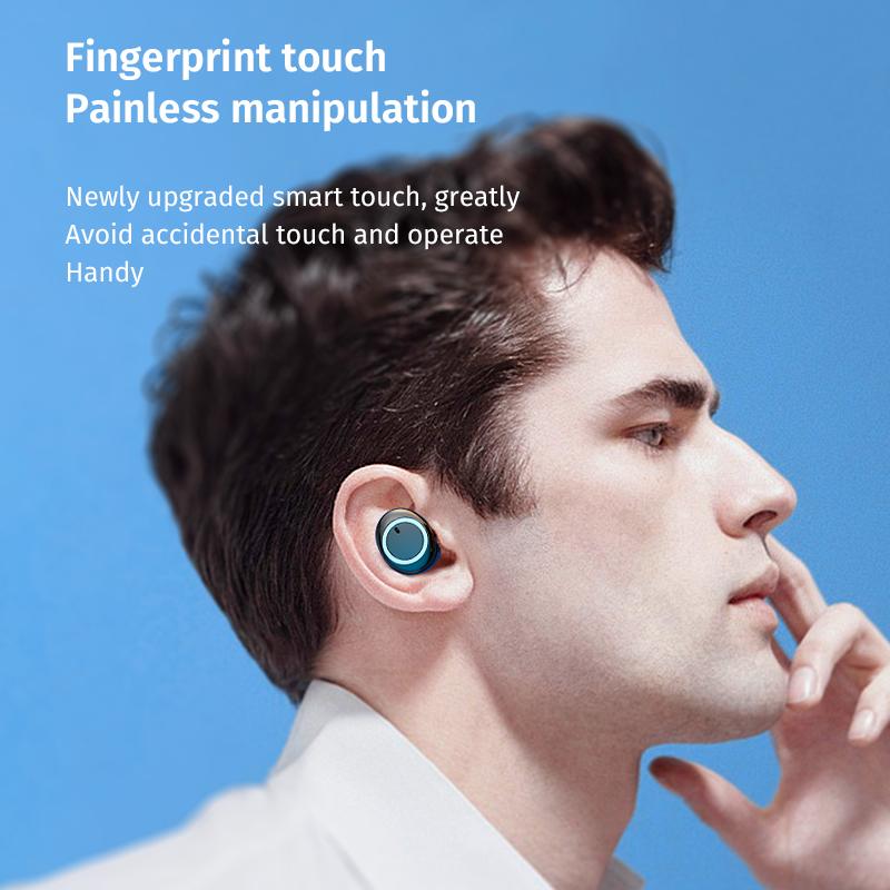 Mới TWS Bluetooth Tai Nghe Sạc Hộp Tai Nghe Nhét Tai Không Dây Bluetooth Stereo Thể Thao Chống Thấm Nước Tai Nghe Nhét Tai Tai Nghe Có Micro