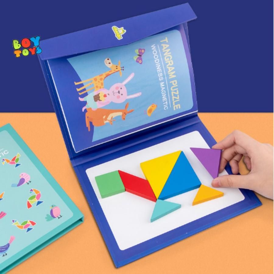 Đồ chơi xếp hình gỗ thông minh Tangram giúp bé rèn luyện tư duy sáng tạo từ nhỏ