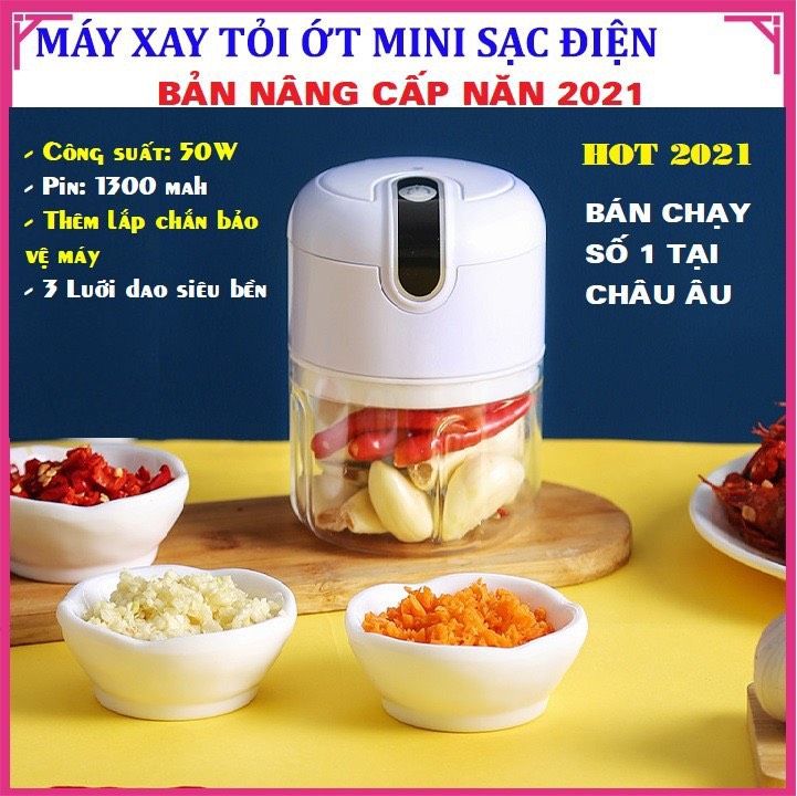 MÁY XAY TỎI ỚT MINI SẠC ĐIỆN