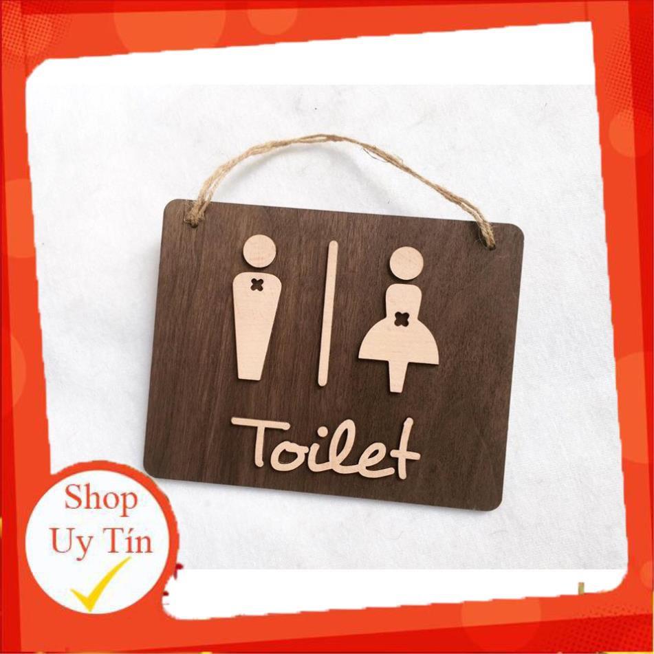 Biển gỗ toilet, wc trang trí nhà cửa xinh xắn