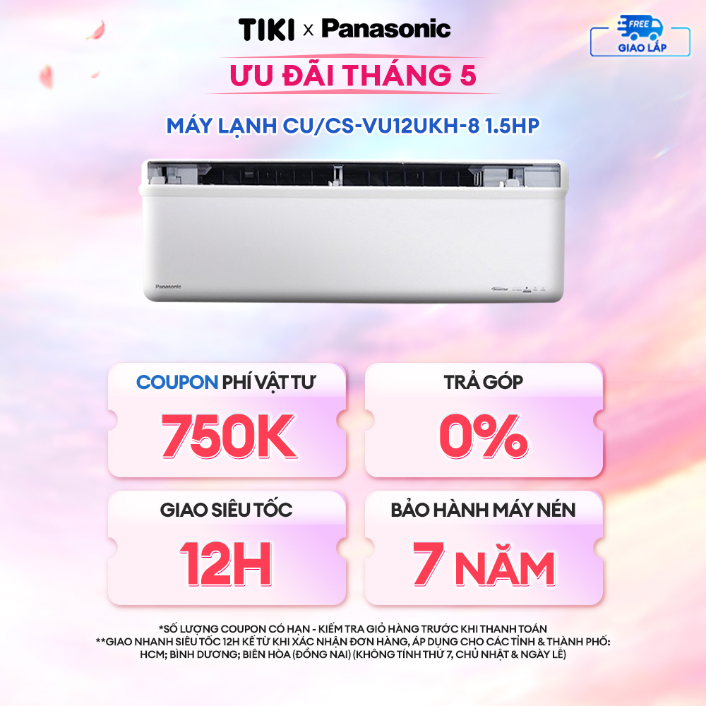 [CHỈ GIAO TẠI HCM] Máy lạnh Panasonic CU/CS-VU12UKH-8 - Một chiều - Inverter sang trọng Sky series - Hàng chính hãng