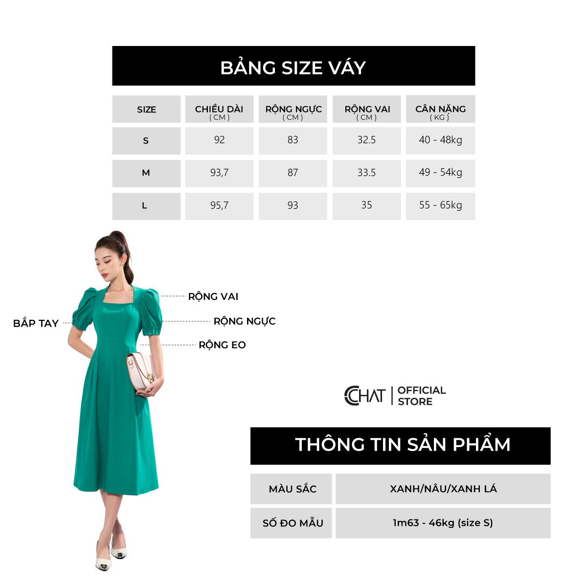 Đầm Nữ CCHAT Dáng Xòe Tay Phồng Xếp Ly Chất Tuytsi Cao Cấp 12VNS2025XT