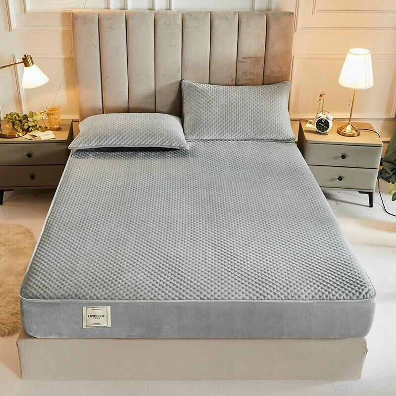 Bộ ga gối nỉ nhung mẫu mới 3 món 1m6x2m