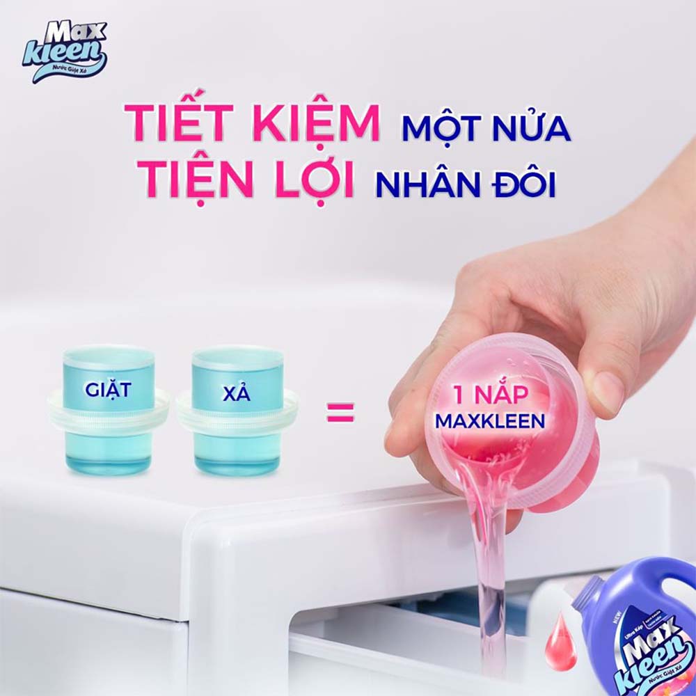 Combo Nước giặt xả MaxKleen Hương Thiên Nhiên Vườn Hoa Thanh Khiết: 1 Túi 3.6kg + 1 Túi 600g