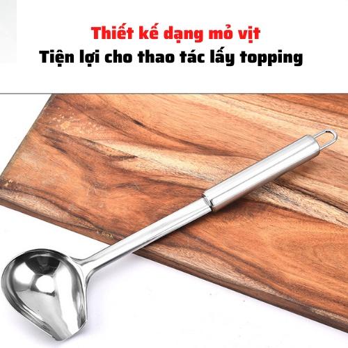 Muôi mỏ vịt inox cao cấp múc trân châu, topping dụng cụ nhà bếp muỗng đa năng chính hãng an toàn đảm bảo chất lượng