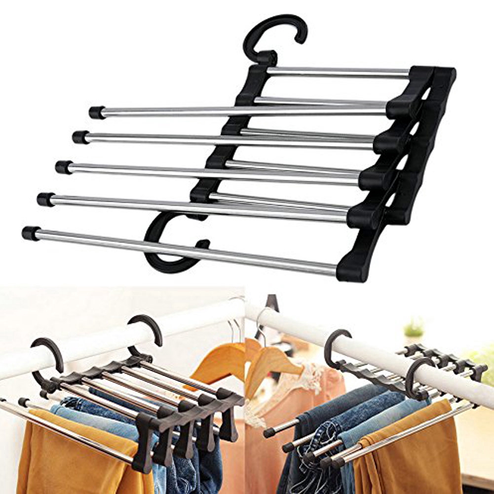 GIÁ, MÓC TREO ĐỒ GẤP GỌN 5 TRONG 1 BẰNG INOX