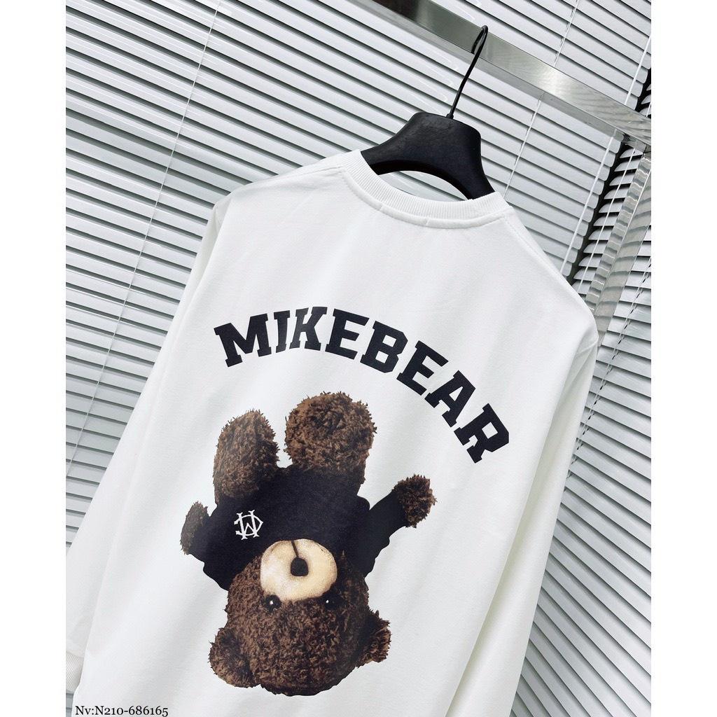 Áo Sweater Nỉ Bông Họa Tiết In MIKEBEAR Form Rộng Unisex Basic Nam Nữ Ulzzang