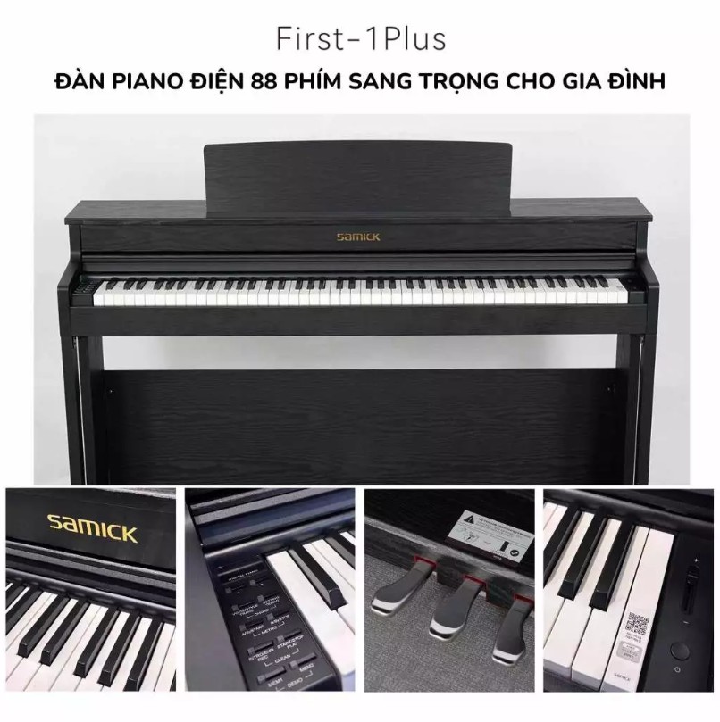 Đàn Piano Điện Samick First-1 Plus 88 Phím Búa Nặng Bluetooth MIDI Tặng Ghế Và Tai Nghe Đồng Màu