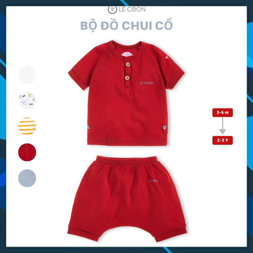 LE COON - LC04_11 Bộ đồ quần áo trẻ em chui cổ (3 tháng -  3 tuổi) chất liệu 100% cotton cho bé trai, bé gái