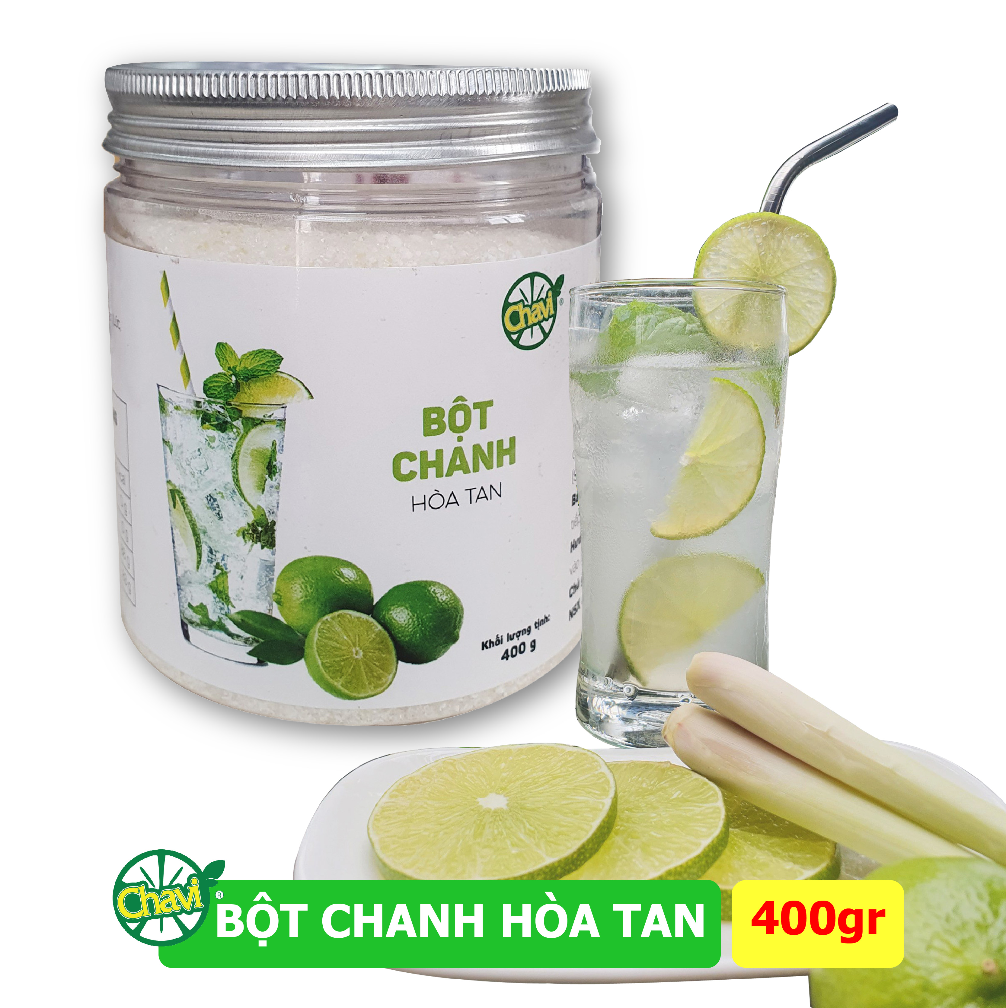 Bột Chanh Hòa Tan Chavi - Hộp 400gr