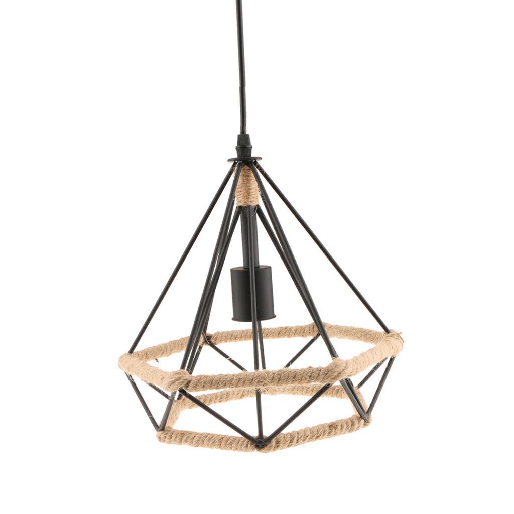 Vintage Black Metal Iron Ceiling Pendant Lampshade Hanging Chandelier Light