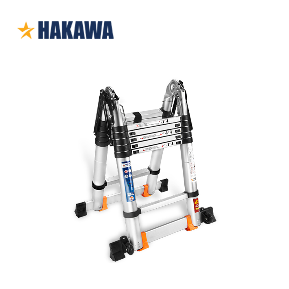 Hình ảnh Thang nhôm rút đôi chữ a Nhật Bản HAKAWA HK238 (3,8M) - Phân phối chính hãng