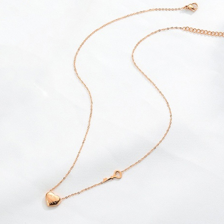 Dây chuyền nữ chìa khóa trái tim WDC514-3 Không đen không gỉ sét