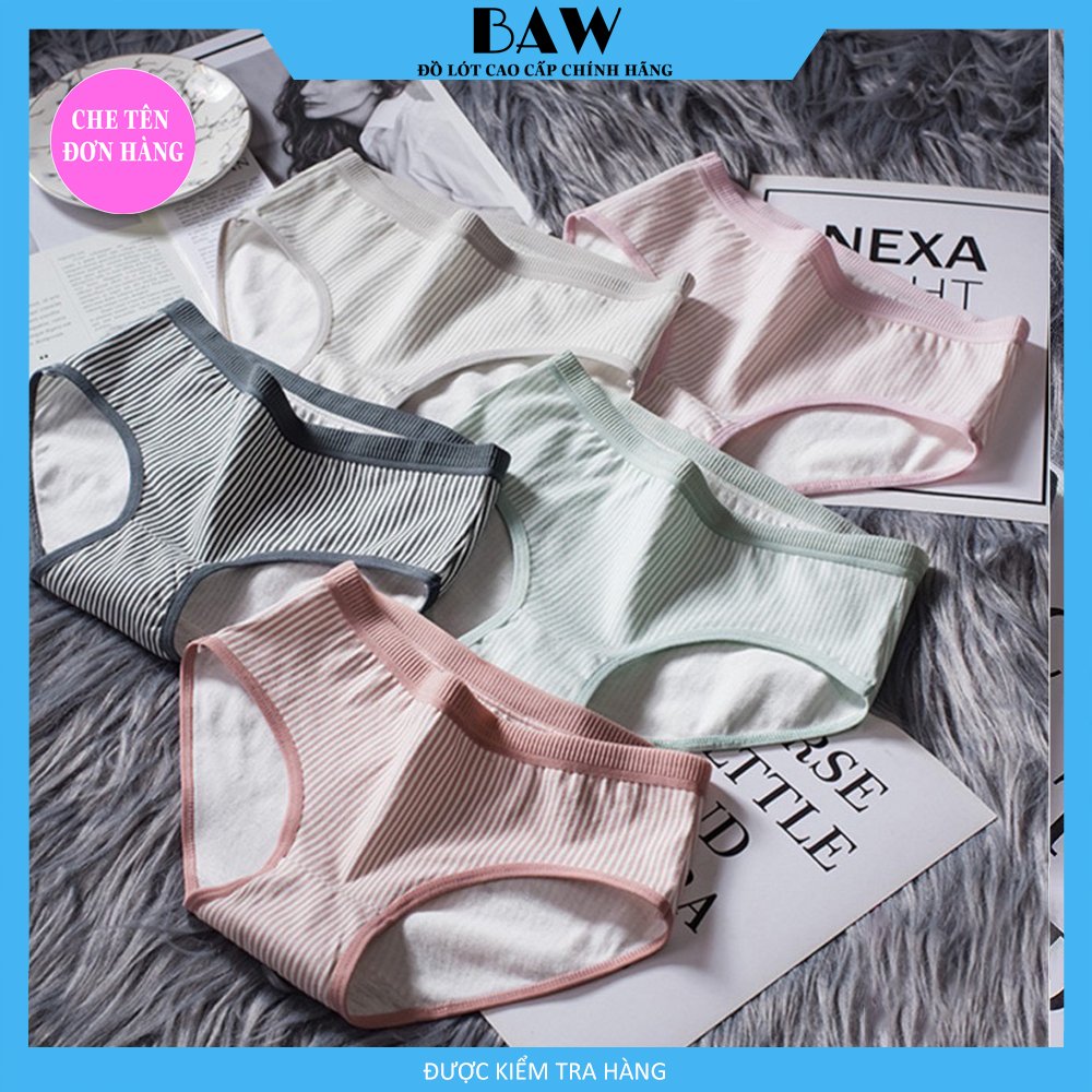 Bộ 5 Quần Lót Nữ, quần lót cotton siêu thấm mút mồ hôi thương hiệu Baw mẫu QLN10