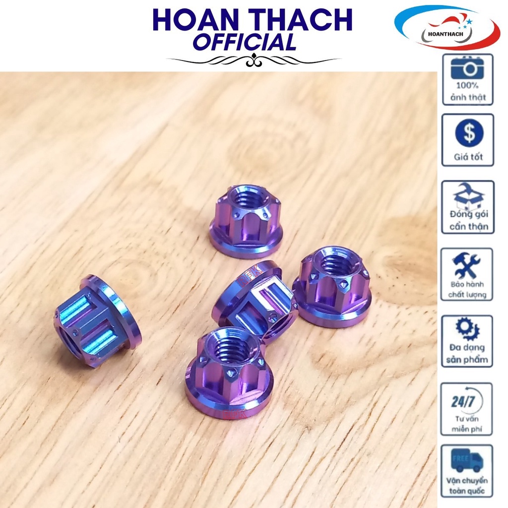 Ốc Tán Gr5 6L Titan Xanh Tím Dùng cho nhiều dòng xe  SP000023 ( giá 1 con)