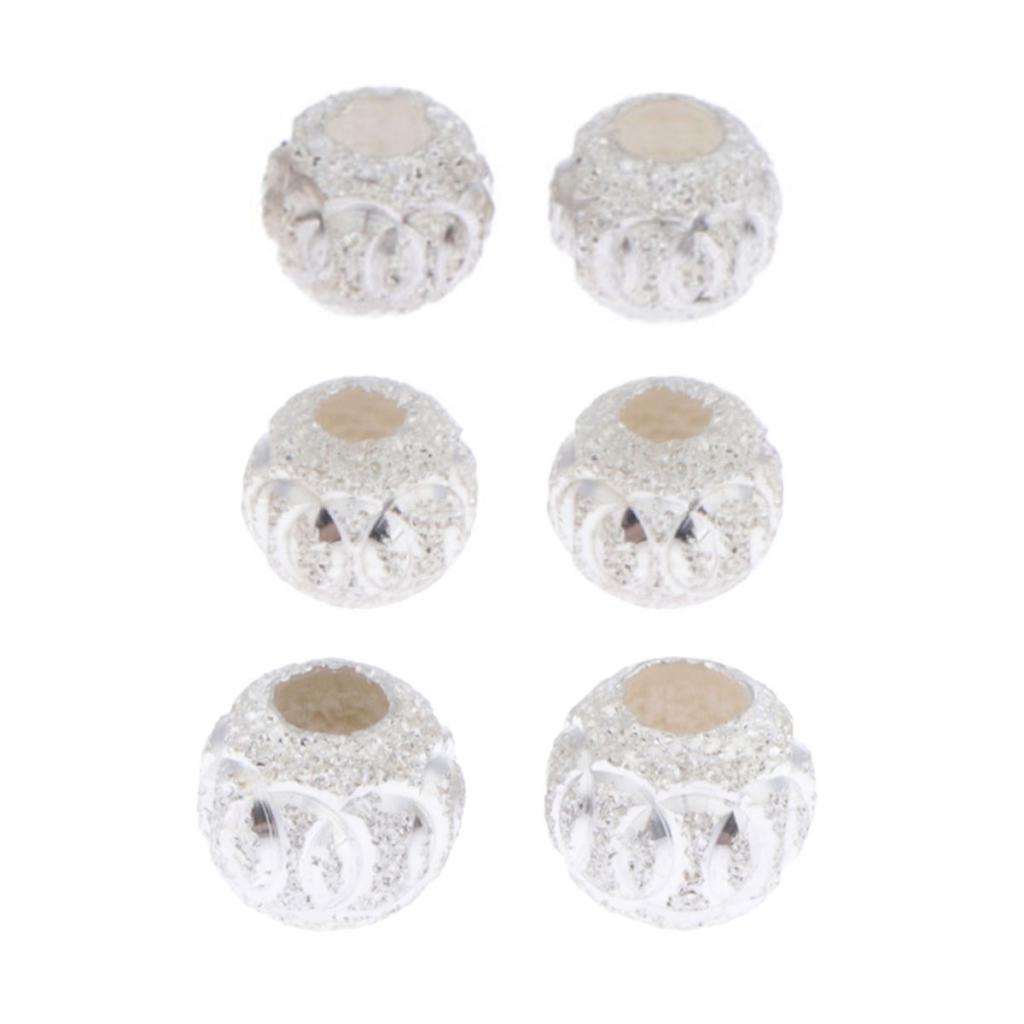 925 Silver Loose Beads Metal Beads Spacer Beads Craft Jewelry Making Beads