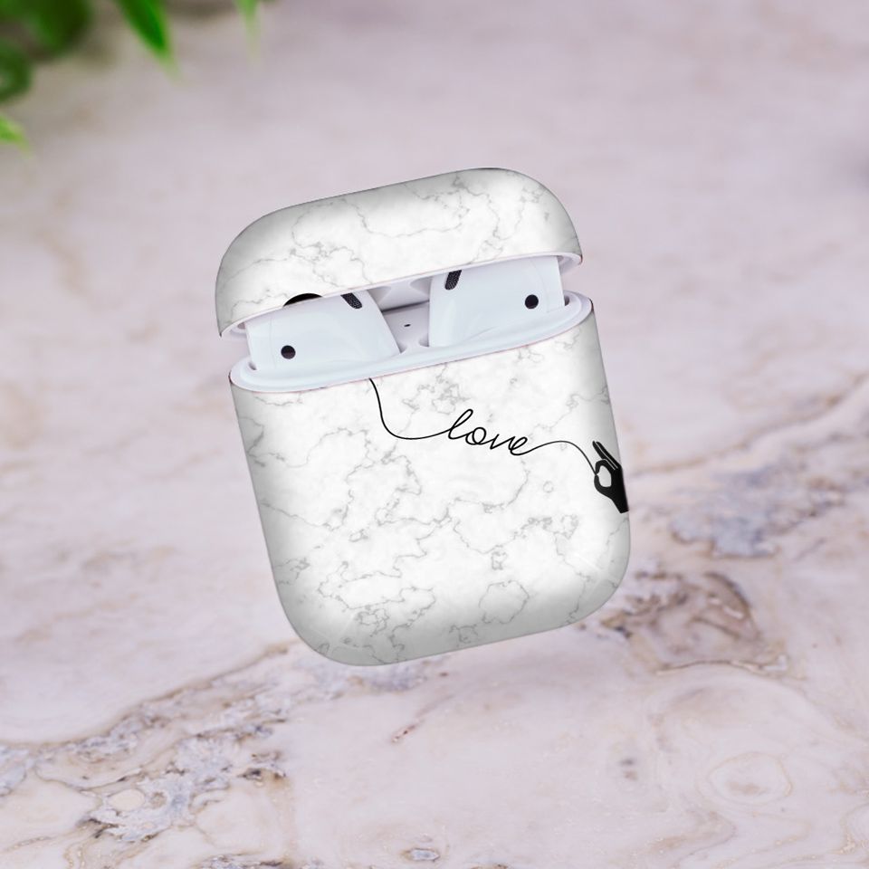 Miếng dán skin chống bẩn cho tai nghe AirPods in hình thiết kế - atk254 (bản không dây 1 và 2