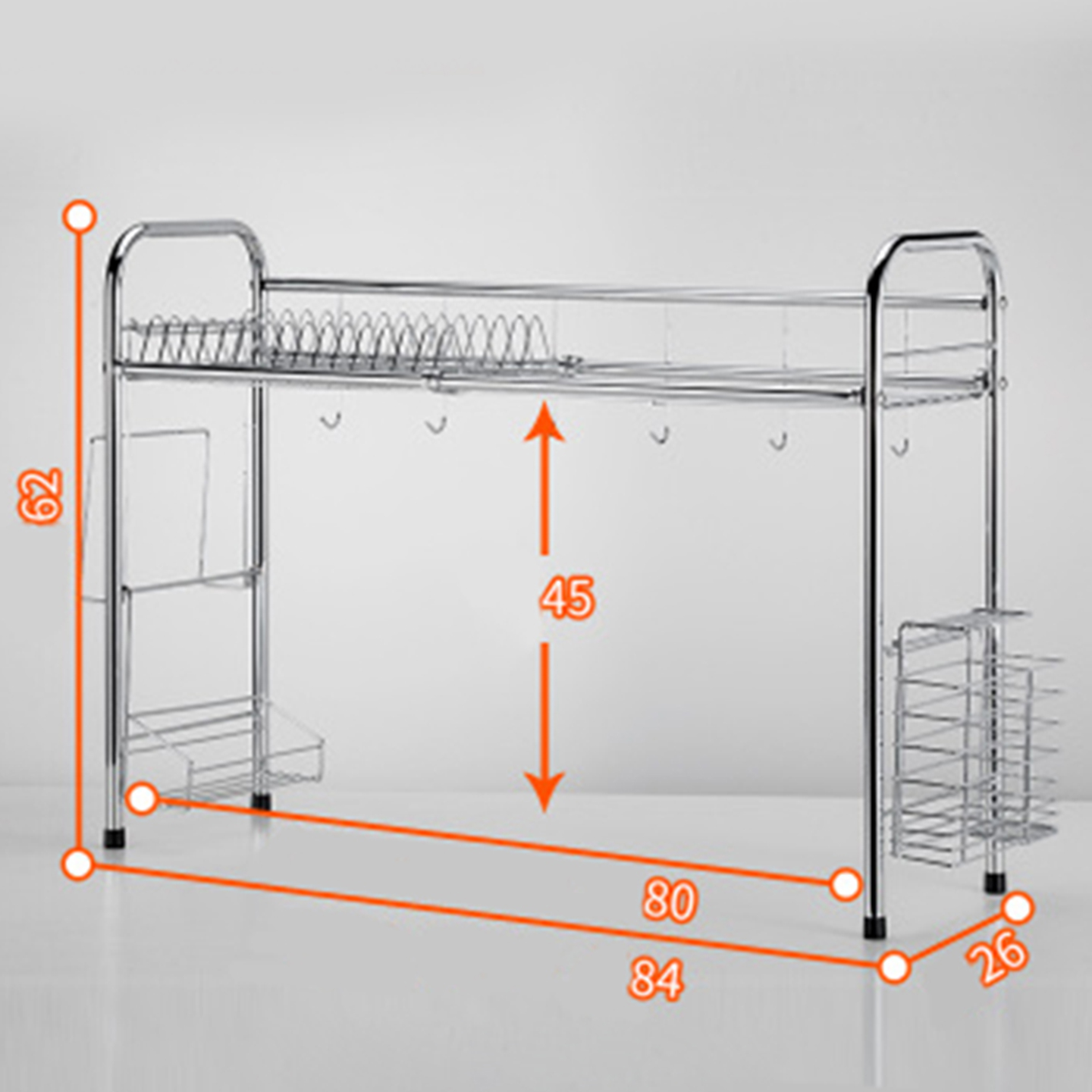 Kệ để chén bát đĩa dao thớt inox cao cấp phía trên chậu rửa RE0388