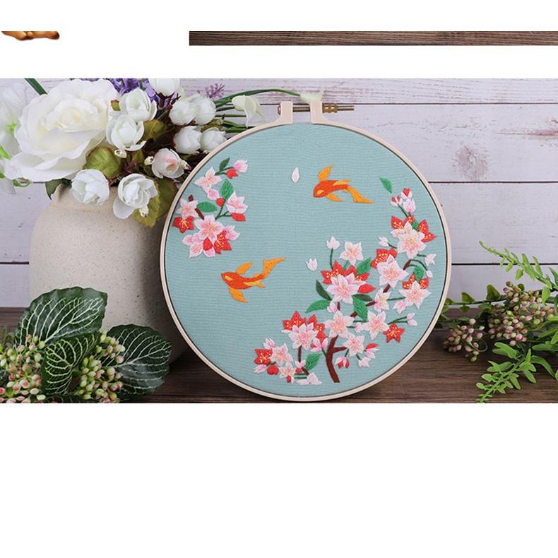 Bộ Tranh Thêu Chữ Thập Tự Làm Họa Tiết Hoa 3d- gói nguyên liệu tập thêu DIY- BÁCH HÓA NA NA Handmade