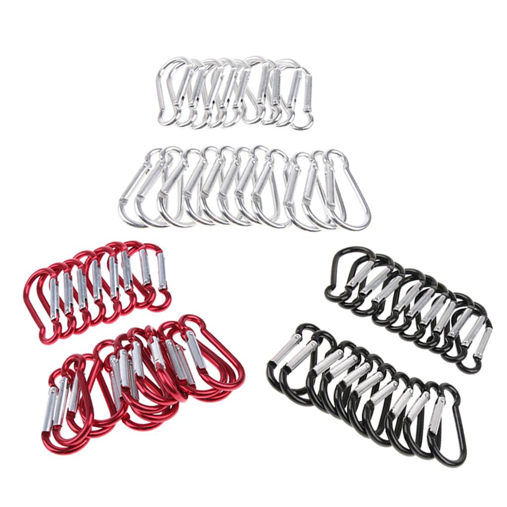 Outdoor Aluminum D-Ring Carabiner Camping Keychain Clip Snap Hook Black