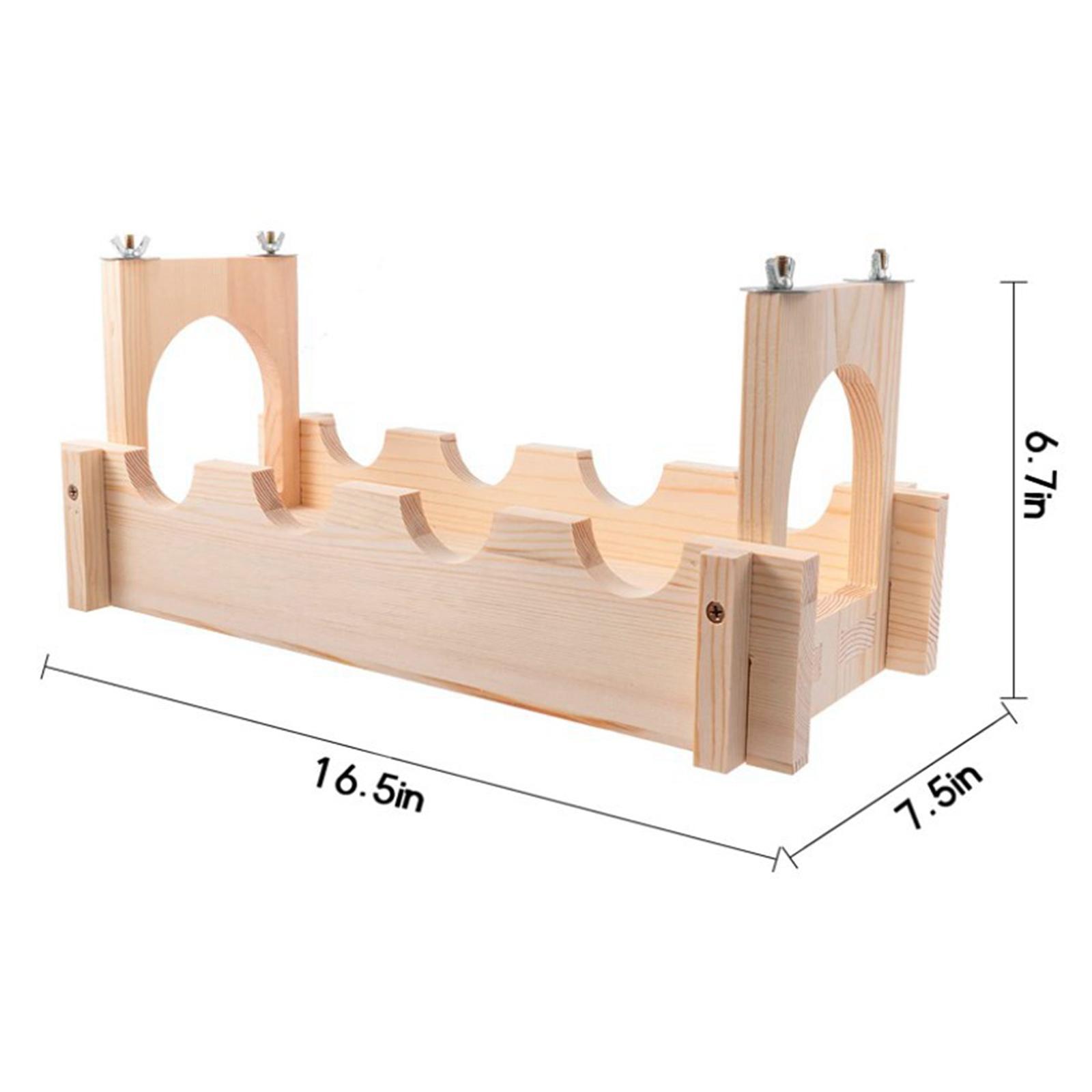 Animal Playing Platform Toy Pet Bridge Cage Accessories Easy to Clean Durable Hanging Wood for Squirrels Mice Exercise Climbing