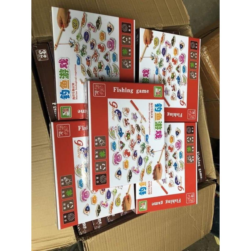 Đồ Chơi Bộ Câu Cá Đại Dương Bằng Gỗ 32 Chi Tiết Có Bể Câu Cho Bé