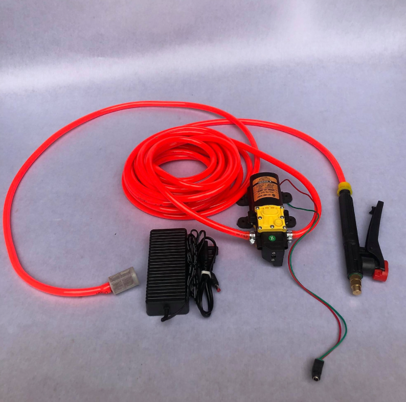 Bộ máy bơm rửa xe tăng áp lực nước 12V tặng kèm Adapter