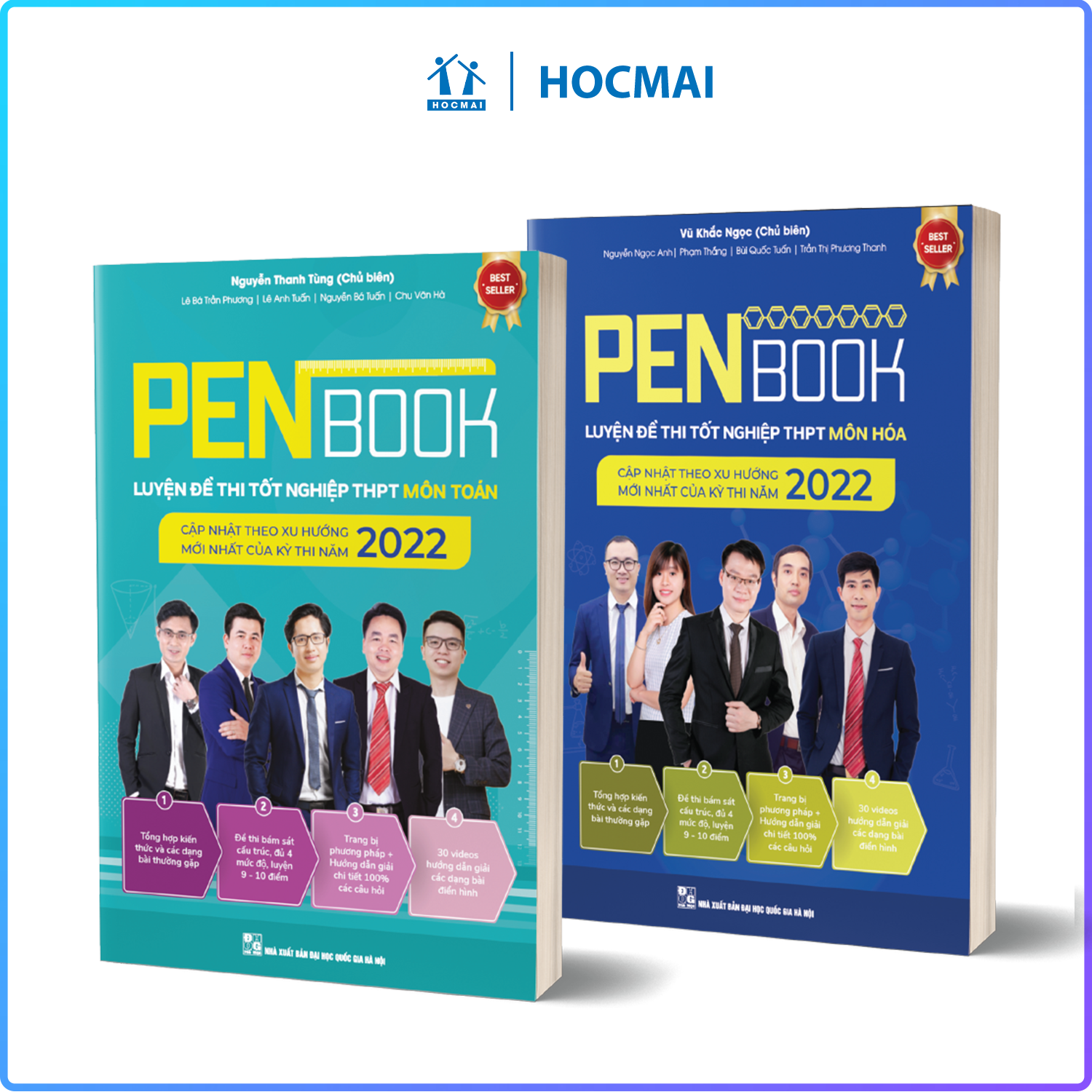 Combo 2 cuốn PENBOOK - Luyện đề thi Tốt nghiệp THPT - Bộ 2 môn Toán, Hóa