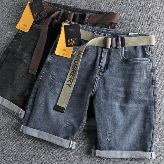 Quần short jean phong cách Retro - xanh