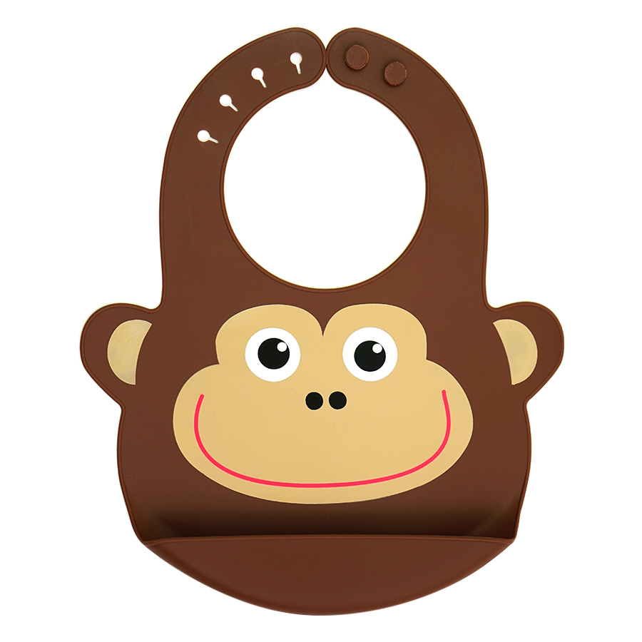 Yếm Silicone Bib Monkey (Nâu)