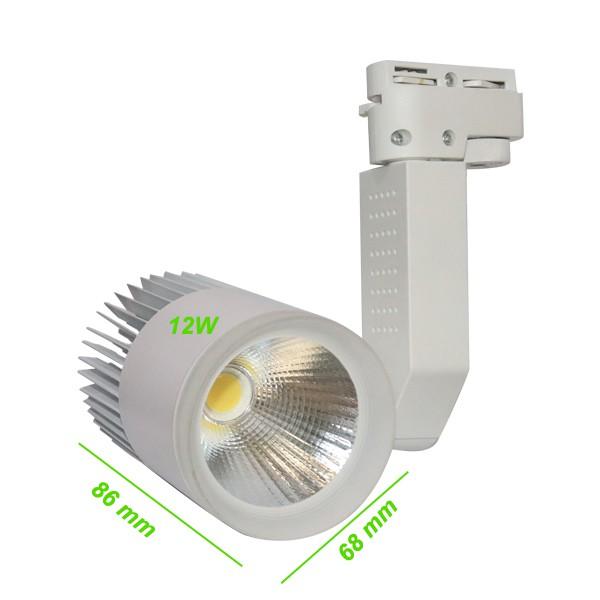 Bộ 2 Đèn Led Rọi Ray COB 12w Vỏ Trắng Và 1 Thanh Ray 1M