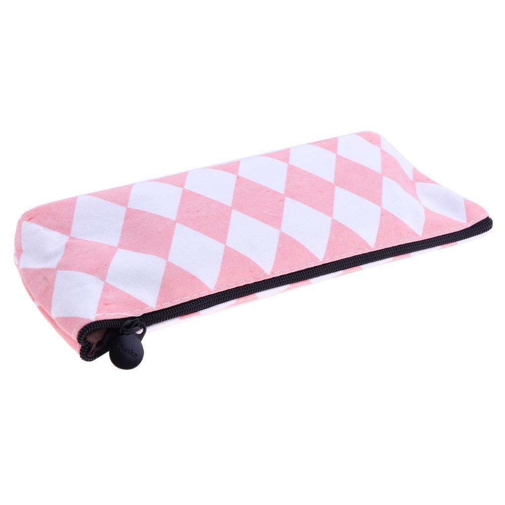 Fashion Zipper Pencil Pen Case Bag Canvas Makeup Cosmetic Bag Pouch Student