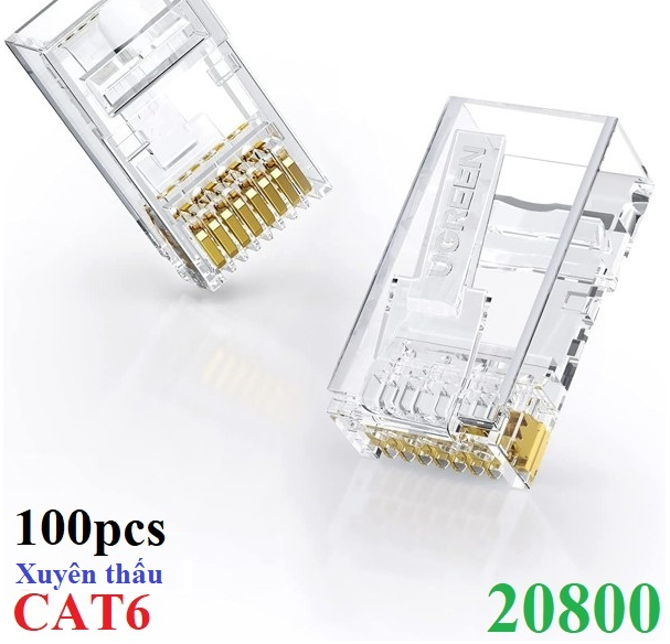 Đầu bấm mạng xuyên thấu CAT6 3U Ugreen 20800 (100 đầu / 1 bịch) - Hàng chính hãng