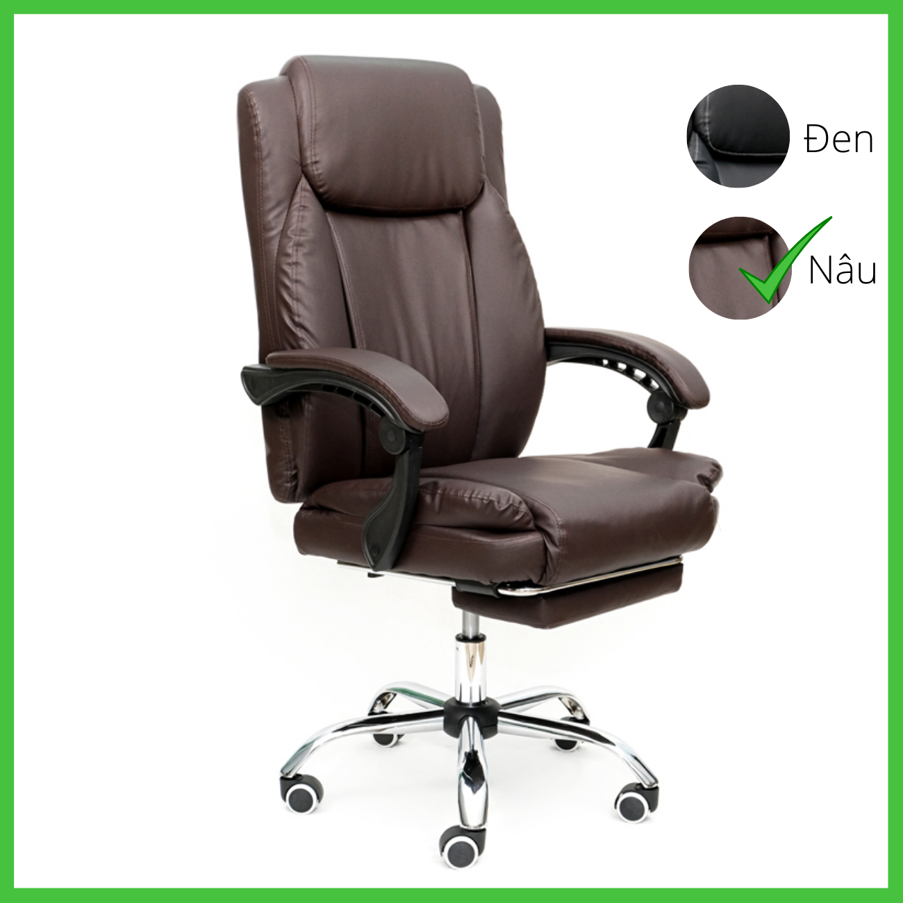 Ghế xoay văn phòng bọc nệm cao cấp Ghế làm việc tại nhà có gác chân thư giãn CR4108-P Relaxing Office Chair