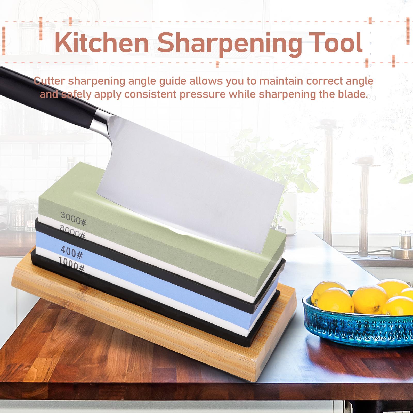 400#/1000# 3000#/8000# Premium Whetstone Cut Sharpening Stone Set Sharpener for All Blade Non Slip Base Cutter Sharpener