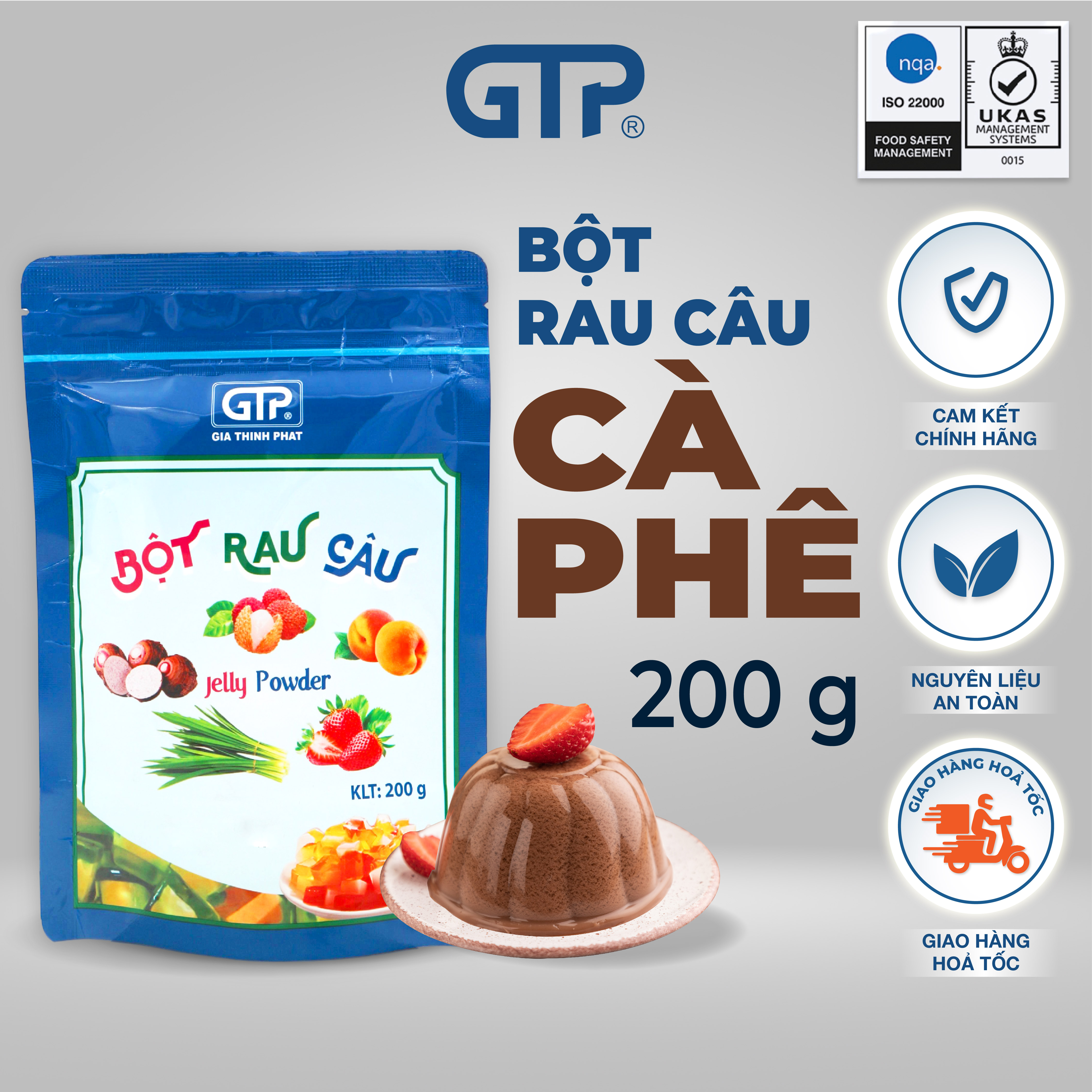 Bột Rau Câu (Jelly)  hương Cà Phê(200g/gói), Bột rau câu (Jelly) giòn dẻo