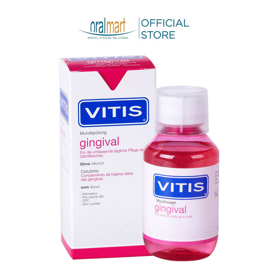 Nước súc miệng ngăn ngừa mảng bám dành cho nướu nhạy cảm Vitis Gingival 150ml-500ml (dùng được cho phụ nữ mang thai)