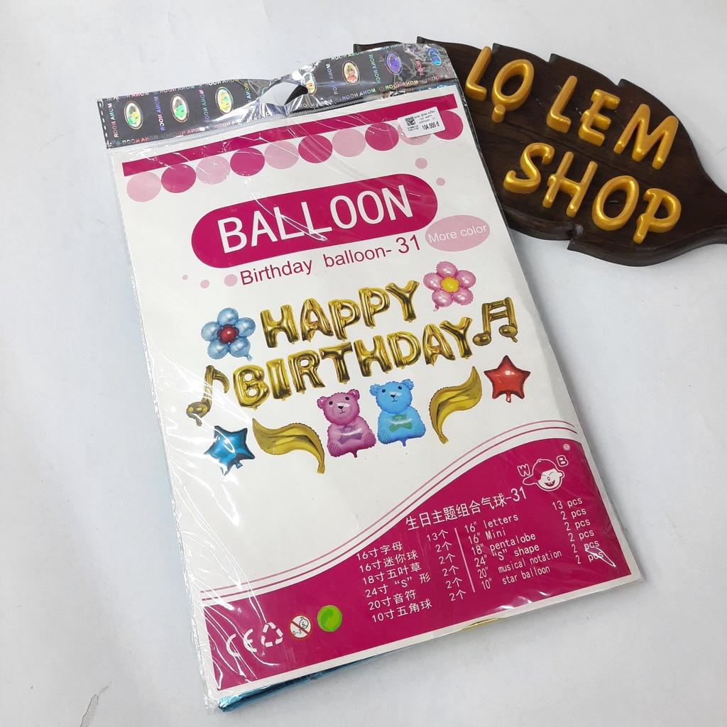 Set bóng trang trí sinh nhật cho bé trai bé gái HAPPY BIRTHDAY