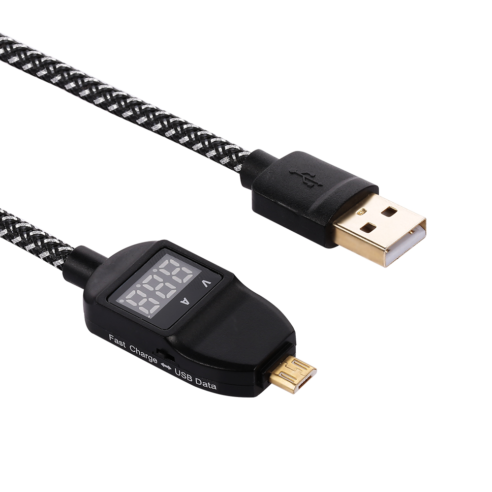 Cáp Sạc Micro USB 1m Hiển Thị Điện Áp Cho Pin Sạc Dự Phòng