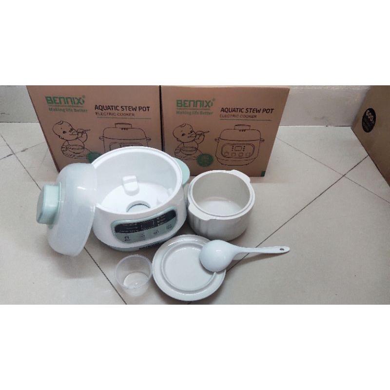 Nồi chưng yến, nồi nấu chậm cách thủy 1lít Bennix BN-100A (màu xanh) Hàng chính hãng