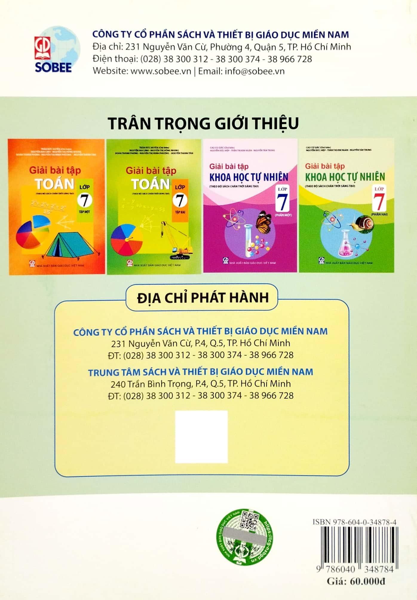 Giải Bài Tập Khoa Học Tự Nhiên Lớp 7 - Phần 2 (Theo Bộ Sách Chân Trời Sáng Tạo)