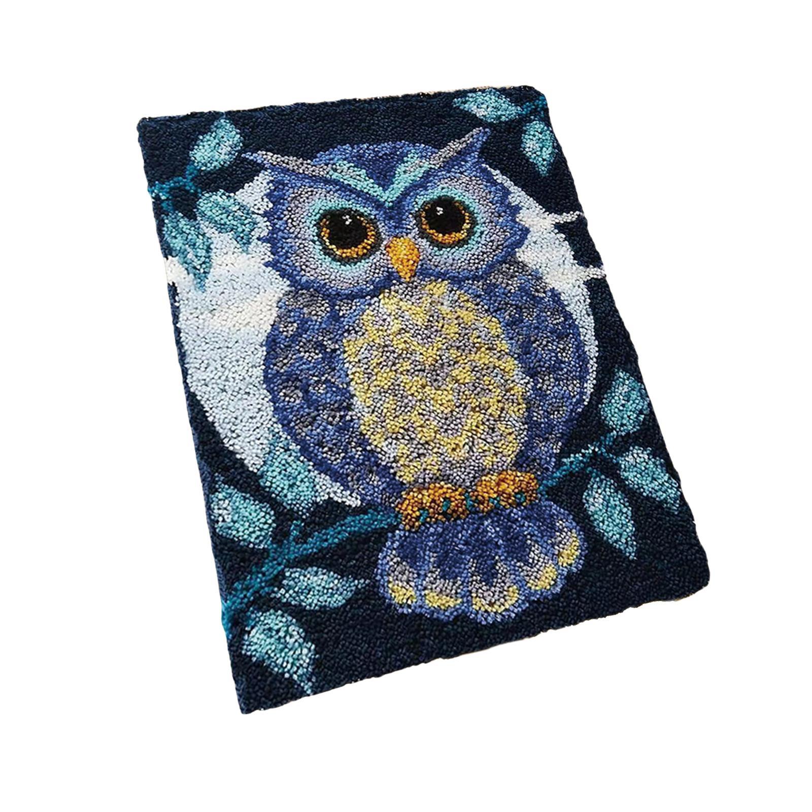 Owl Latch DIY Rug Making Kit 20 x 14 Creative DIY Rug Crochet Yarn Kits Carpet Making Kit