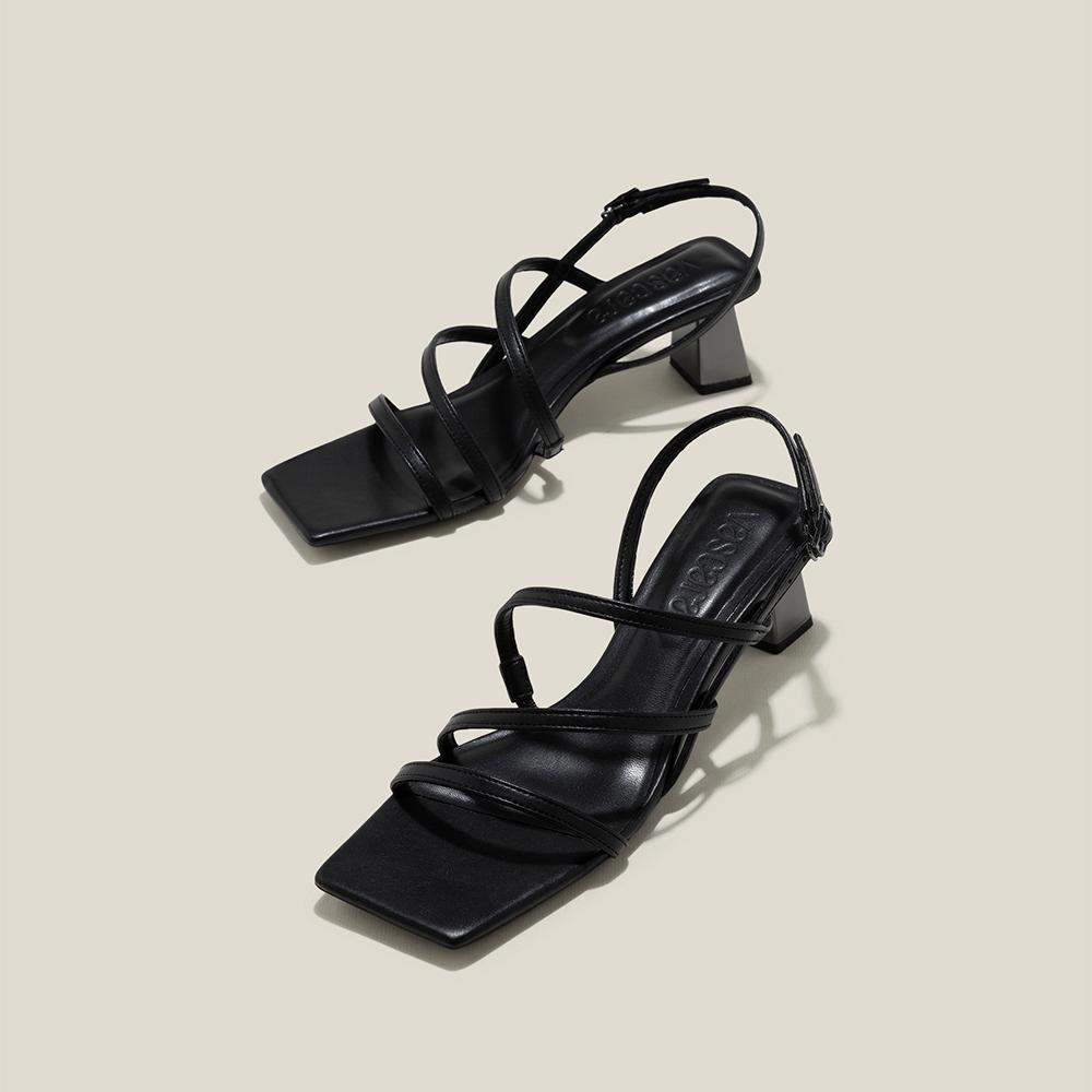 Vascara Sandal Dây Mảnh Nhấn Gót Hiệu Ứng Aluminium - SDN 0763