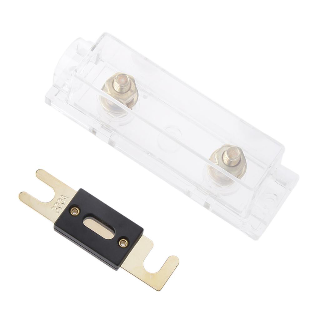 Car Audio Stereo Refit ANL Fuse Holder 0 / 4 / 8 Gauge Wire + 300 AMP Fuses